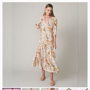 Spartina 449 Floral Maxi Dress in Cream and Yellow